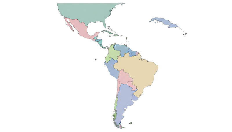 Mapa de América Latina destacando la cobertura regional de Gole Consultoría en DevOps, SRE y Cloud
